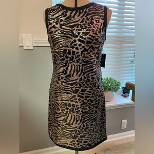 Vince Camuto Animal print sequin dress, size 10; new with tags